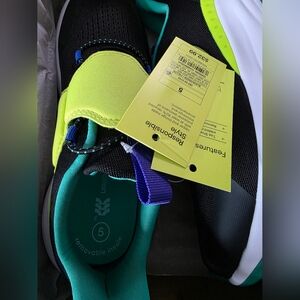 all in motion Kids Slip-On Sneakers in Neon Yellow, Teal & Black